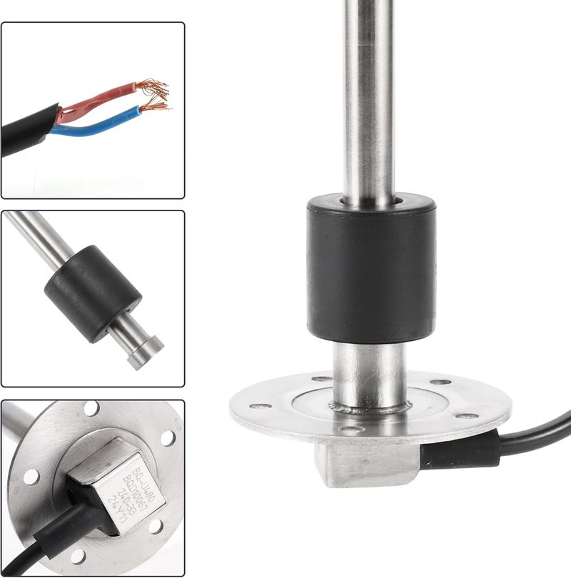 RATCHROLL 1set Fuel Sending Unit and Gauge Kit 480mm Length Boat Fuel Sending Unit Marine Fuel Sender Unit Black Silver Tone Metal 240-33 Ohm - Image 4